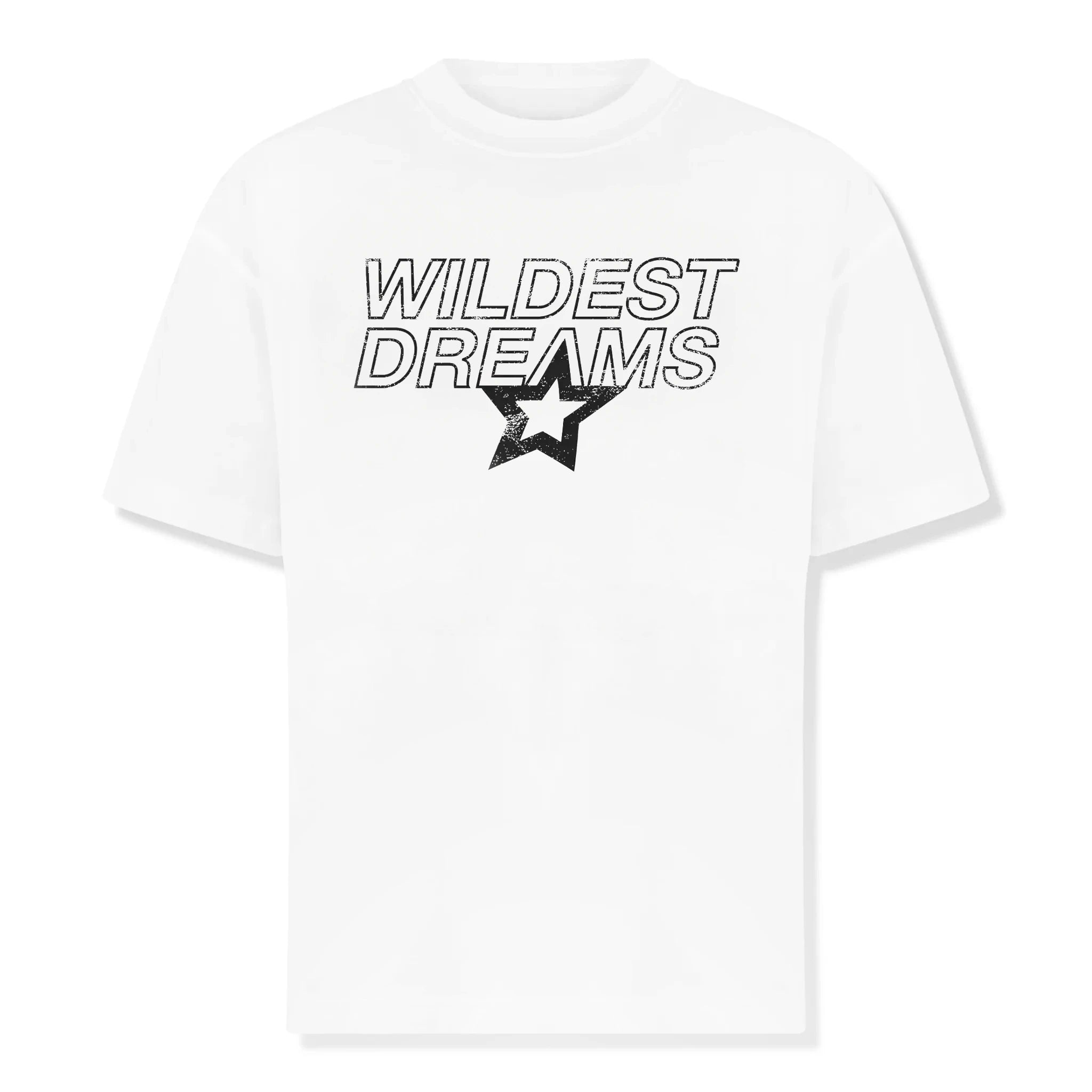 Front View of Wildest Dreams Star Logo White T Shirt WD-STAR-TEE-WHT